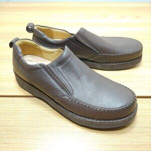 Samuel Hubbard Shoes Mens 12 Getaway Slip-On Loafers Brown Portugual M1900-001‎